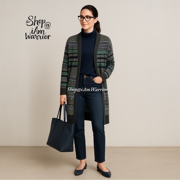 Jessica Simpson blue/gray duster cardigan sweater *shop@iamwarrior - Picture 1 of 9
